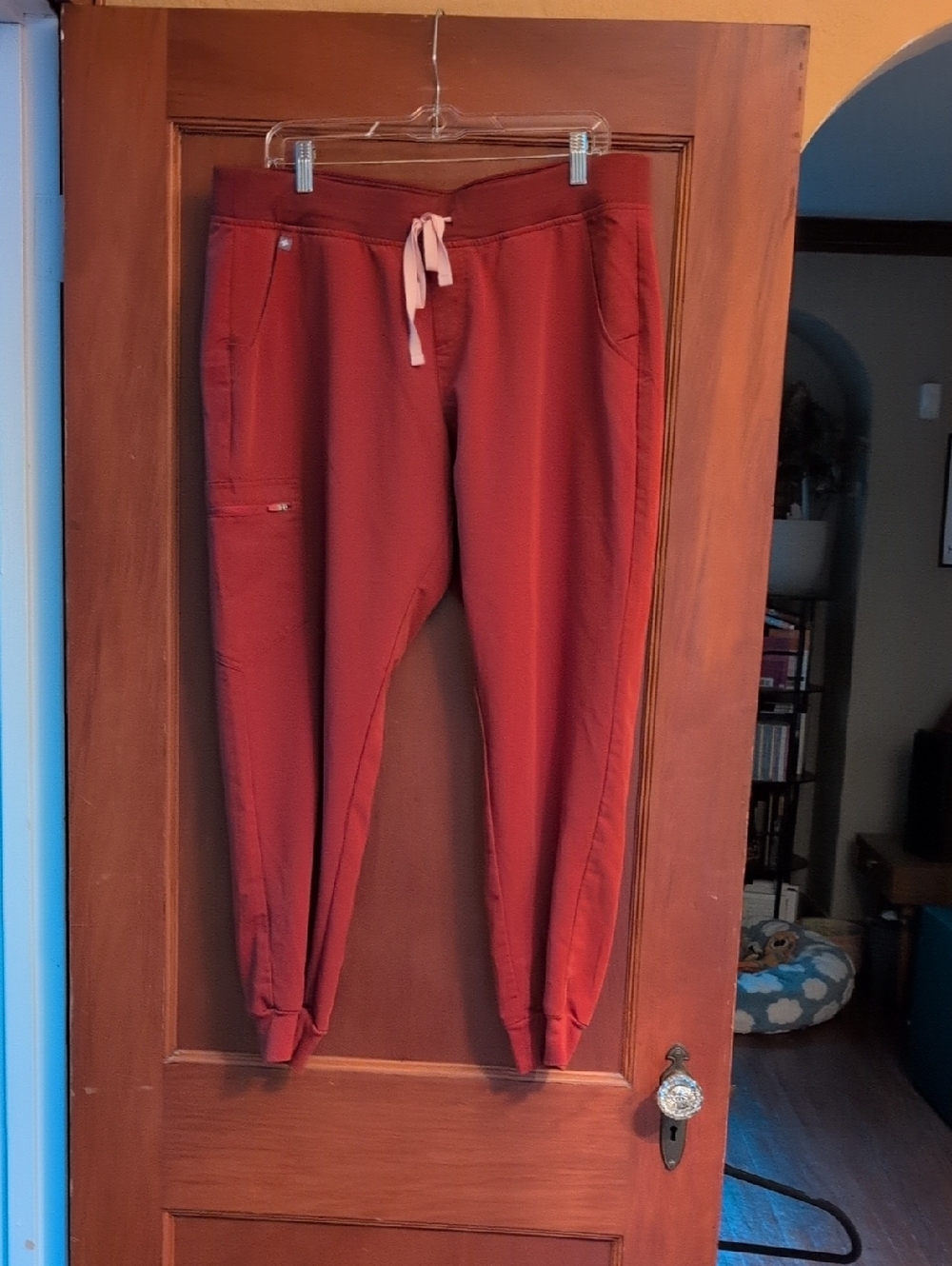 Figs Rust Red Jogger Pants with Drawstring